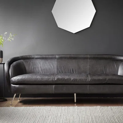 Knees Desirea Leather 3 Seater Sofa - Black