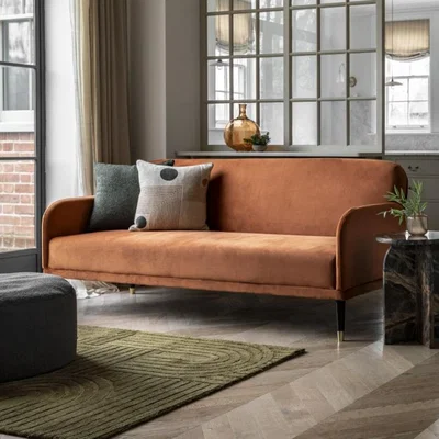 Knees Kennedy 3 Seater Sofa Bed - Rust