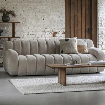 Knees Fosse 3 Seater Sofa - Cream