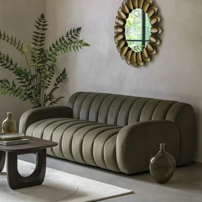 Knees Fosse 3 Seater Sofa - Moss