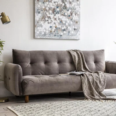 Knees Tega Fabric 3 Seater Sofa - Grey