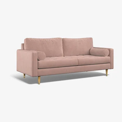La Redoute Coco Velvet 3 Seater Sofa with Natural Wood Legs