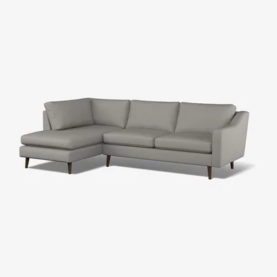 La Redoute Rosa Soft Woven Chaise - Left facing with Dark Wood Legs