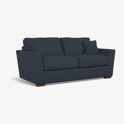 La Redoute Florence Soft Brushed 3 Seater Sofa with Dark Brown Wood Legs