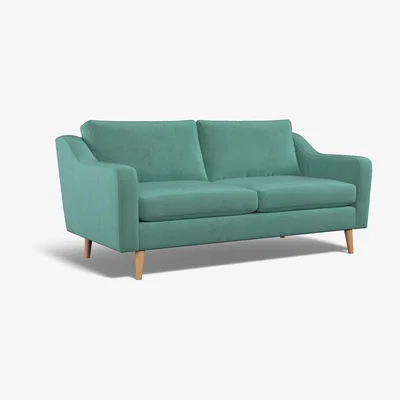 La Redoute Rosa Velvet 3 Seater Sofa with Light Wood Legs