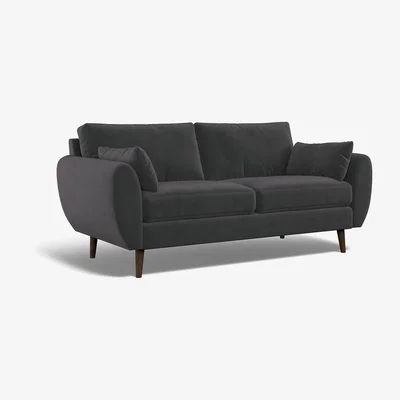 La Redoute Ada Velvet 3 Seater Sofa with Dark Wood Legs