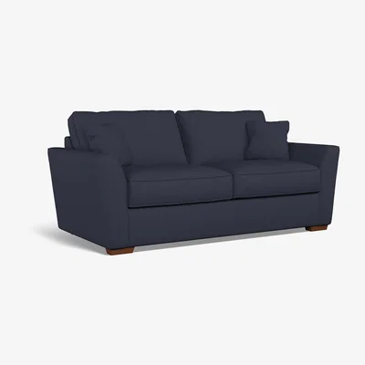 La Redoute Florence Textured Woven 3 Seater Sofa with Dark Brown Wood Legs