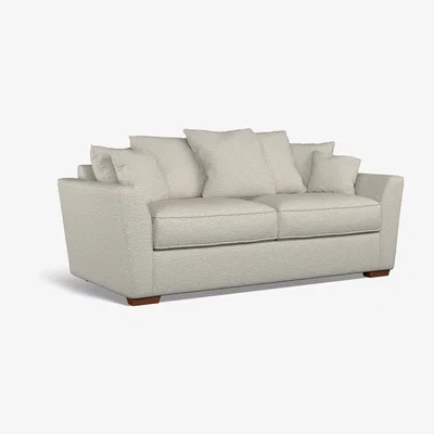 La Redoute Florence Scatterback Woven 3 Seater Sofa with Dark Brown Wood Legs