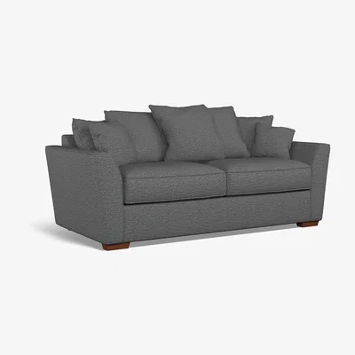 La Redoute Florence Scatterback Woven 3 Seater Sofa with Dark Brown Wood Legs