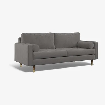 La Redoute Coco Velvet 3 Seater Sofa with Walnut Legs