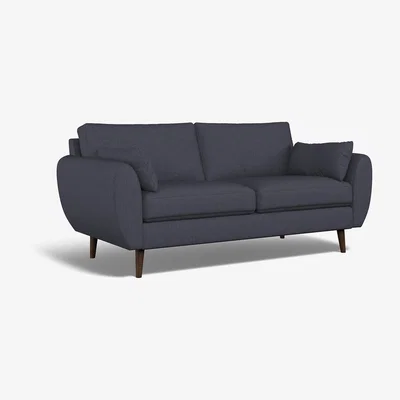 La Redoute Ada Soft Brushed 3 Seater Sofa with Dark Wood Legs