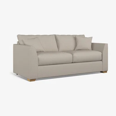 La Redoute Maya Textured Woven 3 Seater Sofa With Mid Oak Wood Legs