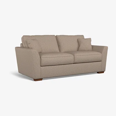 La Redoute Florence Woven 3 Seater Sofa with Dark Brown Wood Legs