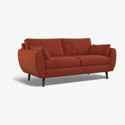 La Redoute Ada Velvet 3 Seater Sofa with Dark Wood Legs