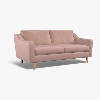 La Redoute Rosa Velvet 3 Seater Sofa with Light Wood Legs