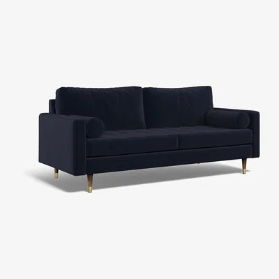 La Redoute Coco Velvet 3 Seater Sofa with Walnut Legs