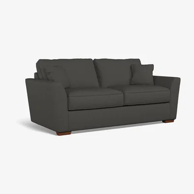La Redoute Florence Textured Woven 3 Seater Sofa with Dark Brown Wood Legs