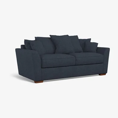 La Redoute Florence Scatterback Soft Brushed 3 Seater Sofa with Dark Brown Wood Legs