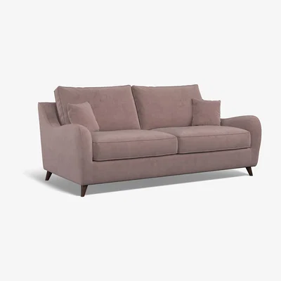 La Redoute Amelia Velvet 3 Seater Sofa with Dark Antique Wood Legs