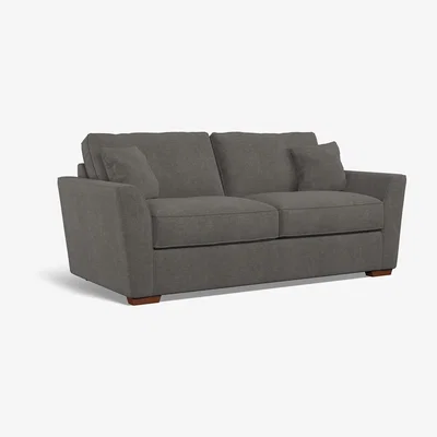 La Redoute Florence Soft Brushed 3 Seater Sofa with Dark Brown Wood Legs