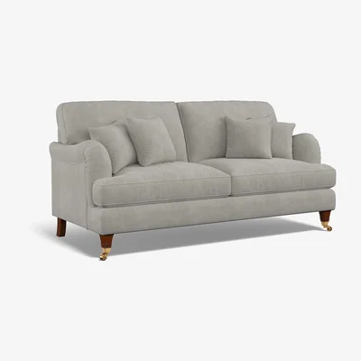 La Redoute Emeline Soft Brushed 3 Seater Sofa with Antique Brass Castor Legs