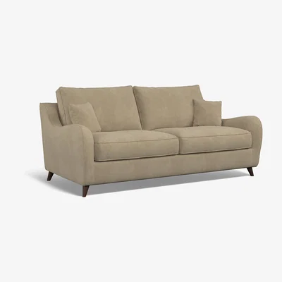 La Redoute Amelia Soft Brushed 3 Seater Sofa with Dark Antique Wood Legs