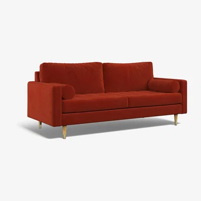 La Redoute Coco Velvet 3 Seater Sofa with Natural Wood Legs