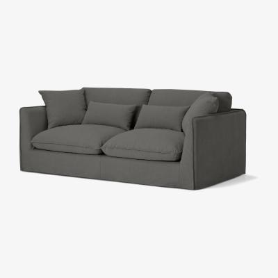 Made.com Kasiani 3 Seater Sofa, Steel Cotton & Linen Mix