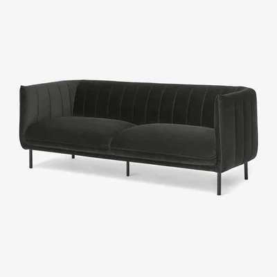 Made.com Selene 3 Seater Sofa, Mourne Grey Recycled Velvet