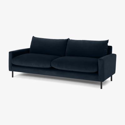 Made.com Russo 3 Seater Sofa, Navy Recycled Velvet