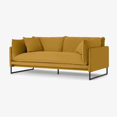 Made.com Malini 3 Seater Sofa, Ochre Cotton & Linen Mix