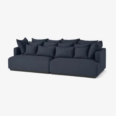 Made.com Laurin 3 Seater Sofa, Prussian Blue Linen