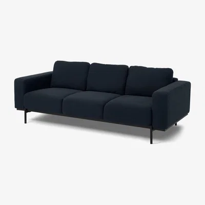 Made.com Jarrod 3 Seater Sofa, Midnight Blue Weave