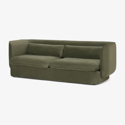 Made.com Maliri 3 Seater Sofa, Pistachio Green Recycled Velvet