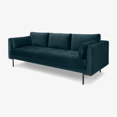 Made.com Harlow, 3 Seater Sofa, Coastal Blue Velvet