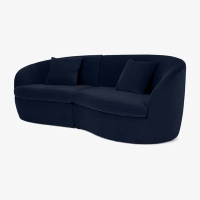 Made.com Reisa 3 Seater Sofa, Ink Blue Velvet