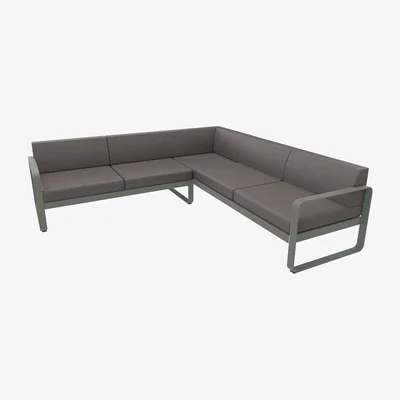Made in Design Bellevie Corner sofa - / No. 2 A - 229 x 235 cm - Grey-taupe fabric by Fermob Beige