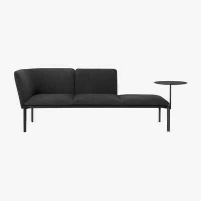Made in Design ADD Straight sofa - 3 seats - Removable shelf - L 187 cm by Lapalma Grey/Black