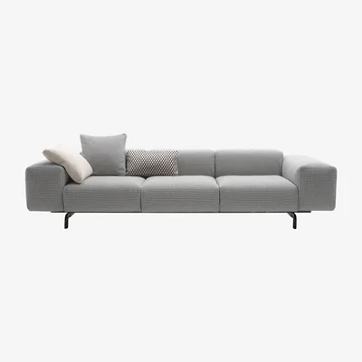 Made in Design Largo Straight sofa - / 3 seats - L 301 cm by Kartell Black