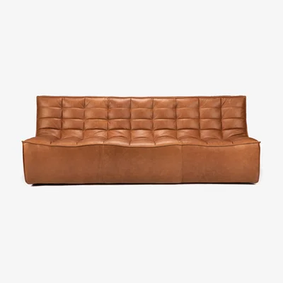 Made in Design N701 Straight sofa - / 3 seats - L 210 cm / Leather by Ethnicraft Brown
