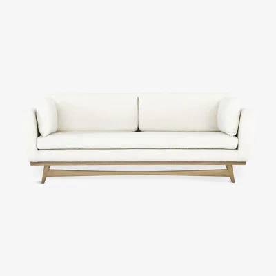 Made in Design 210 Straight sofa - / 3 seats - L 210 cm -  Bouclé fabric by RED Edition Beige/Natural wood