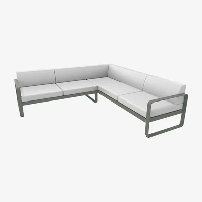 Made in Design Bellevie Corner sofa - / No. 2 A - 229 x 235 cm - Grey-white fabric by Fermob White