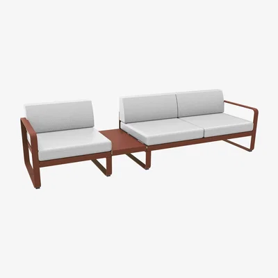 Made in Design Bellevie Straight sofa - / No. 1 A - l 275 cm - Grey-white fabric by Fermob White