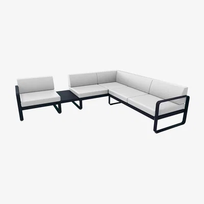Made in Design Bellevie Corner sofa - / No. 3 A - 275 x 231 cm - Grey-white fabric by Fermob White