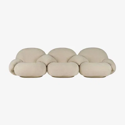 Made in Design Pacha Straight sofa - / 3 seats - L 253 cm / Pierre Paulin, 1975 reissue by Gubi Beige