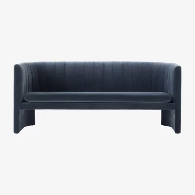 Made in Design Loafer SC26 Straight sofa - / 3 seats - L 185 cm / Velvet by &tradition Blue