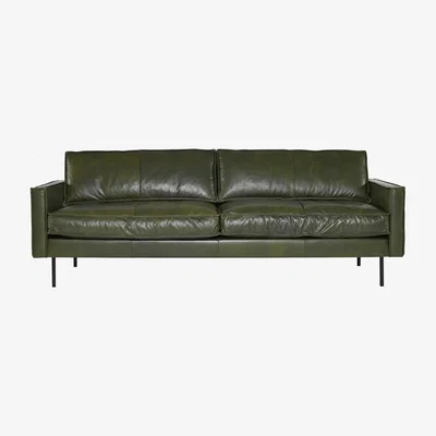 Made in Design Ppno.1 Straight sofa - / Leather - 3 seats -  L 233 cm by Pols Potten Green