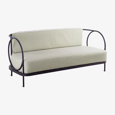 Made in Design Ariete Straight sofa - / L 185 cm - Iron & fabric by Unopiu Brown/Metal