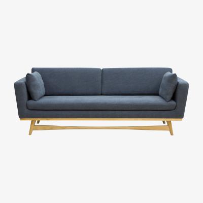 Made in Design Straight sofa - / L 210 cm - Fabric by RED Edition Blue/Grey/Natural wood
