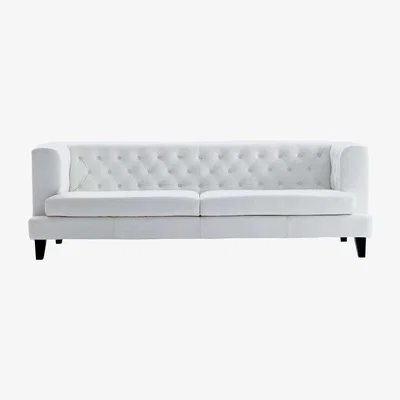 Made in Design Hall Straight sofa - 3 seats - Leather version by Driade White